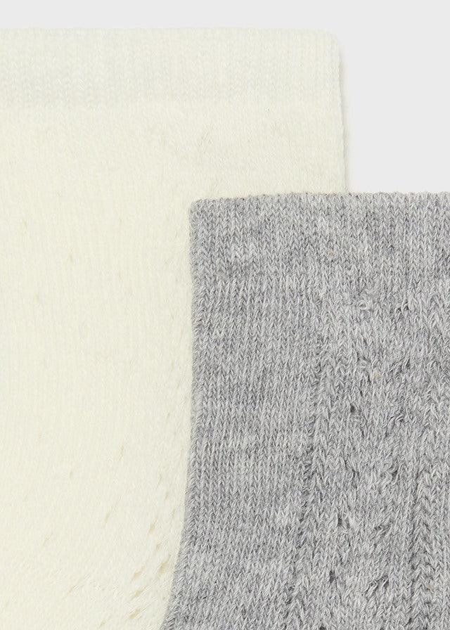 Set 2 Pares De Medias Calcetín Gris Mayoral Detalles