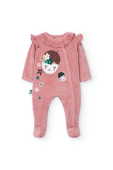 Pijama bebé bordado muñeca rosa