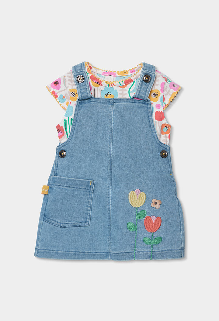 Conjunto Braga Denim Flores Boboli estilo