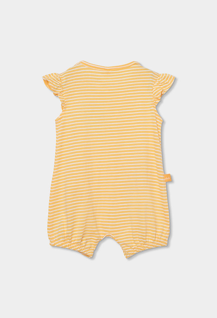 Pelele Estampado Flores Rayas Amarillo Boboli estilo