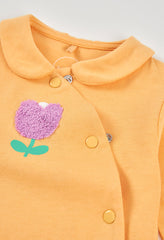 Pijama Enteriza Estampado Flor Amarillo Boboli botones