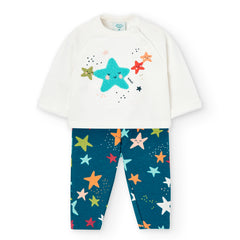 Conjunto Estampado Estrellas Blanco