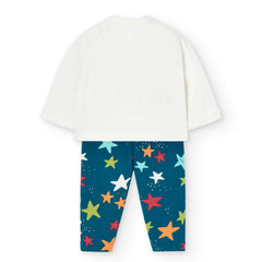 Conjunto Estampado Estrellas Blanco