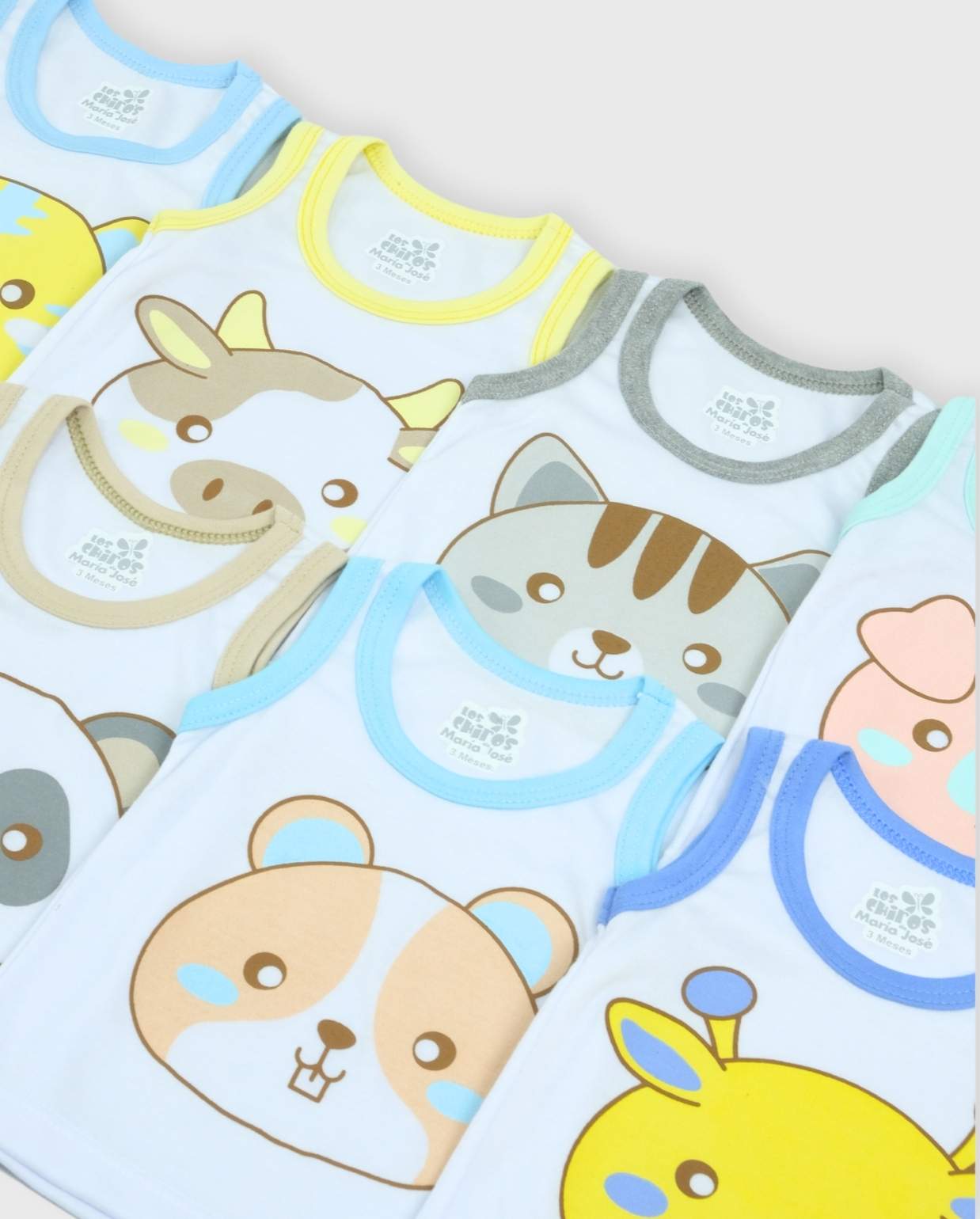 Semanario 14 Piezas Animales Colores Surtidos Niño Camisetas