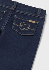 Pantalón Denim Oscuro Bebé Niña Mayoral Detalle