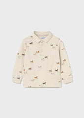 Camiseta Polo Estampado Caballo Beige Mayoral