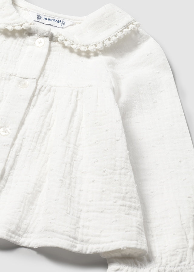 Blusa Gasa  Plumeti Blanco Mayoral Estilo