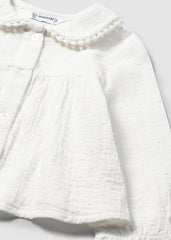 Blusa Gasa  Plumeti Blanco Mayoral Estilo