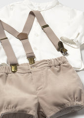 Conjunto Bermuda Tirantes Café Mayoral  detalle 