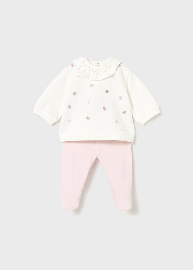 Conjunto Saco Puntos Bordado Rosa Mayoral