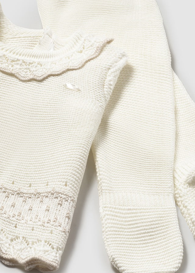 Set Primer Día Tricot Cuello Blanco Mayoral Detalle