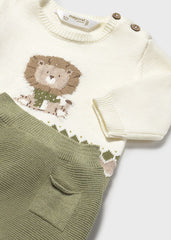 Primer Día Tricot León Verde Mayoral Detalle