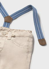 Pantalón con Tirantes Beige Piedra Mayoral Niños