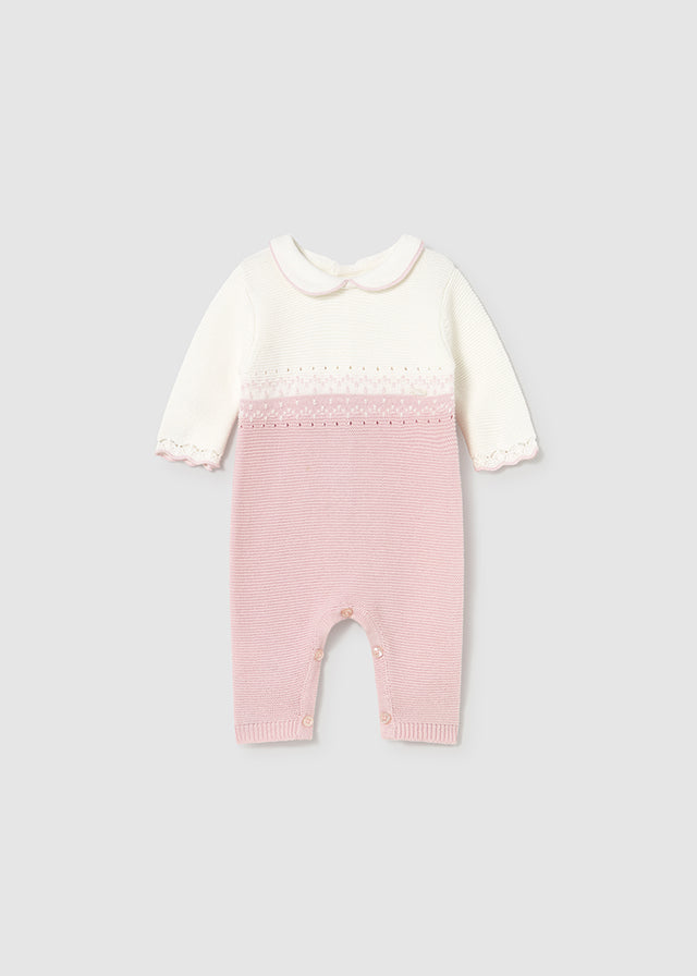 Primer Día Enterizo Tricot Rosa Mayoral  