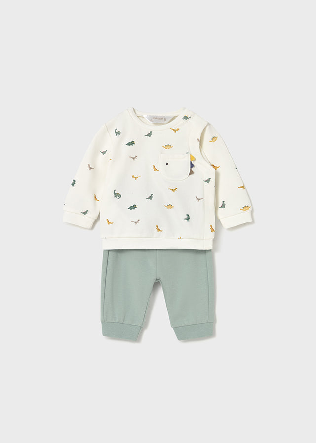 Conjunto Estampado Dinosaurio Menta Mayoral