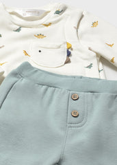 Conjunto Estampado Dinosaurio Menta Mayoral Detalle