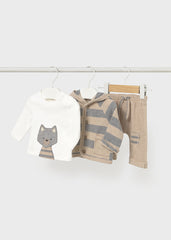 Conjunto 3 Chaqueta Gato Beige Mayoral 