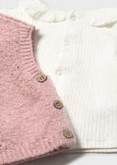 Conjunto Chaleco Tejido Rosa Mayoral