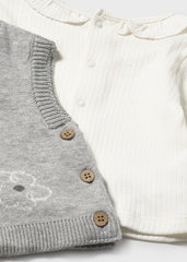 Conjunto Chaleco Tejido Gris Mayoral Detalle