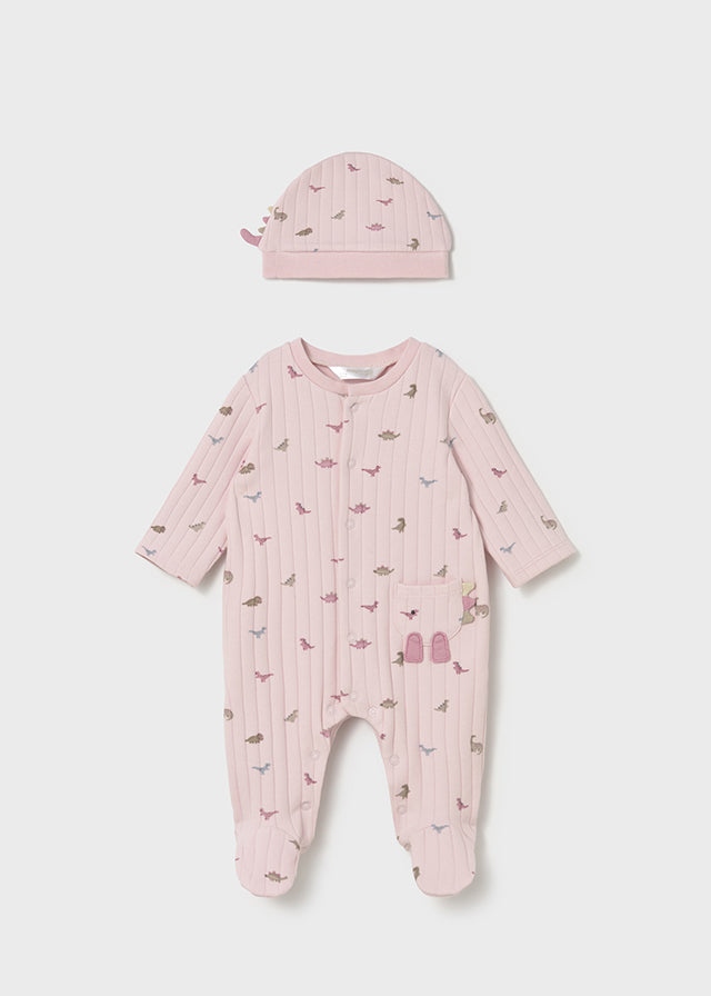 Pijama con Gorro Dinosaurios Rosa Mayoral