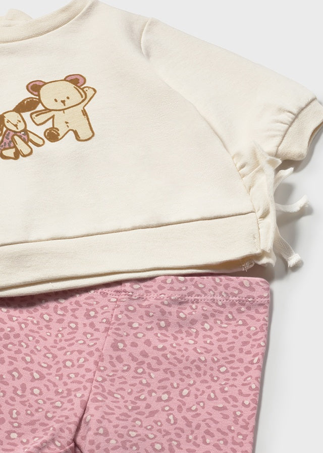 Conjunto Leggins Oso Rosa Mayoral Estilo