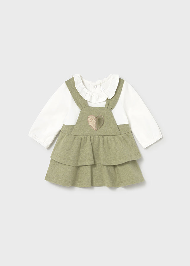 Vestido Bordado Corazón Verde Mayoral