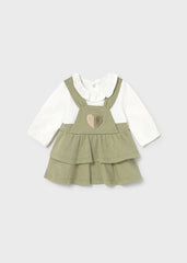 Vestido Bordado Corazón Verde Mayoral