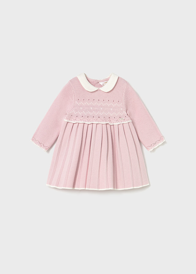 Vestido Tricot Cuello Rosa Mayoral