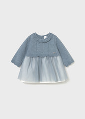 Vestido Manga Larga Tul Azul Luna Mayoral