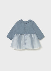 Vestido Manga Larga Tul Azul Luna Mayoral Estilo