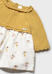 Vestido Tricot Estampado Hadas Amarillo Mayoral Detalle