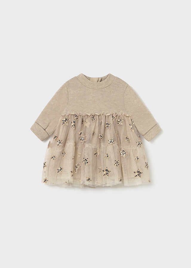 Vestido Tul Animal Print Camel Mayoral