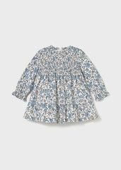 Vestido Terciopelo Flores Azul Mayoral