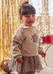 Vestido Manga Larga Tutu Estrella Gris Mayoral Modelo