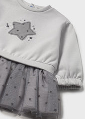 Vestido Manga Larga Tutu Estrella Gris Mayoral Detalle