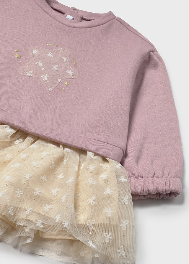 Vestido Manga Larga Tutu Estrella Rosa Mayoral Detalle