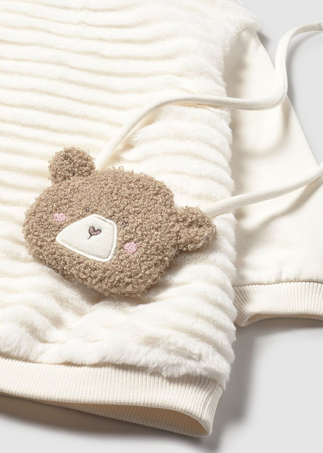 Vestido Manga Larga Peluche con Bolso Mayoral Detalle