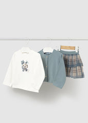 Conjunto Falda Cuadros Azul Cielo Mayoral Estilo