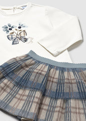 Conjunto Falda Cuadros Azul Cielo Mayoral Detalle