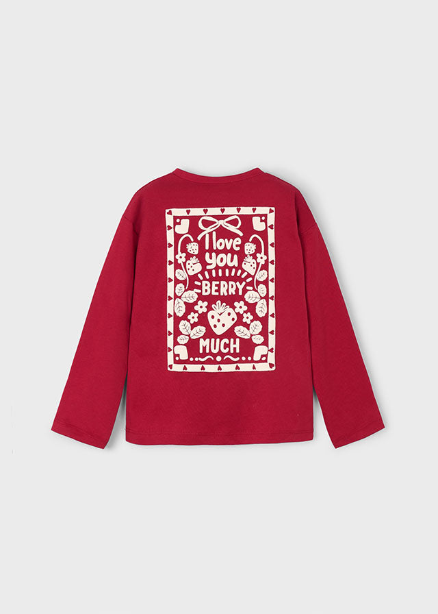 Blusa Manga Larga I Love You Rojo Mayoral Detalle