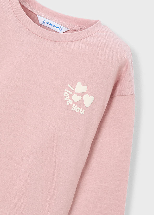 Blusa Manga Larga I Love You Rosa Mayoral detalle