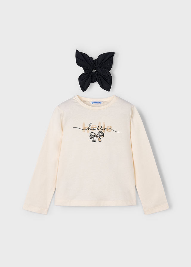 Blusa Manga Larga con Moña Negro Mayoral