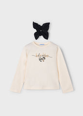 Blusa Manga Larga con Moña Negro Mayoral