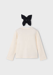 Blusa Manga Larga con Moña Negro Mayoral