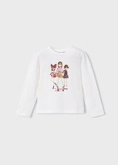 Blusa Manga Larga Muñecas Lentejuelas Rosa Mayoral