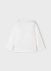 Camiseta Manga Larga Dinosaurio Mayoral  Blanco