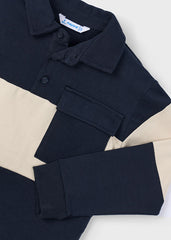 Polo Manga Larga Combinado Navy Mayoral Detalle