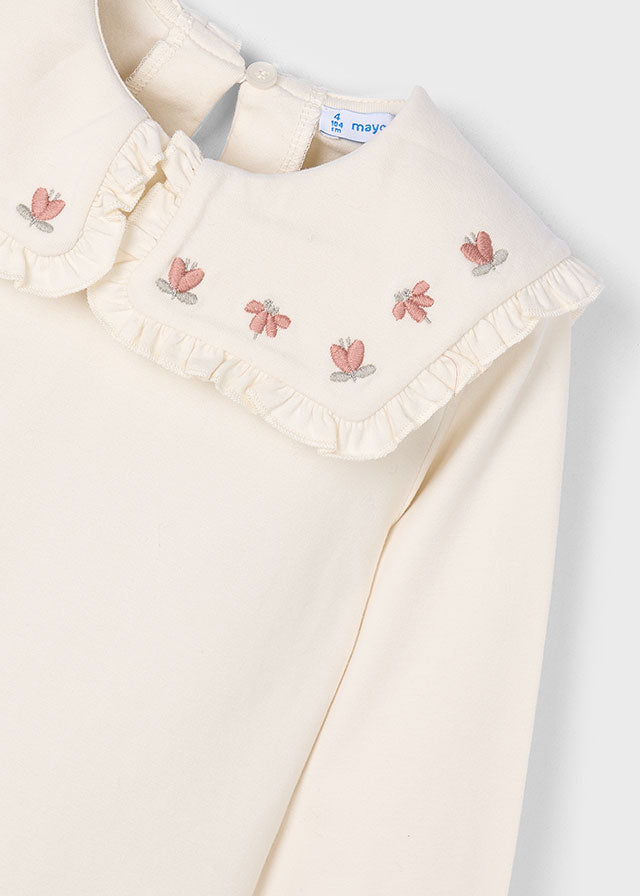 Blusa Manga Larga Cuello Flor Mayoral Detalle