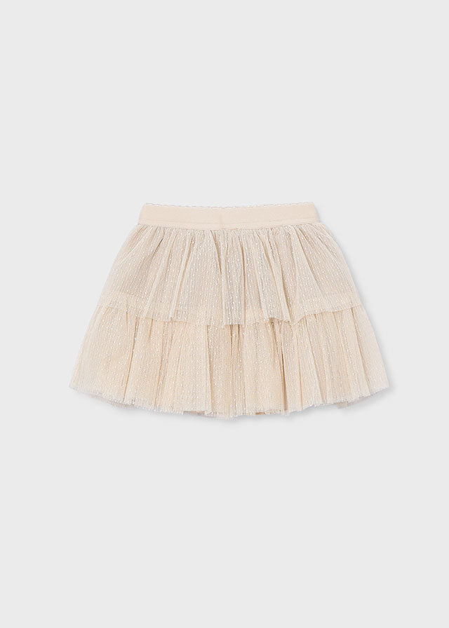 Falda Tul Brillo Chai Beige  Mayoral Estilo
