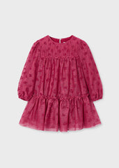 Vestido Tul Flores Rojo Mayoral